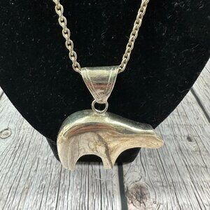 Sterling Silver Bear Necklace